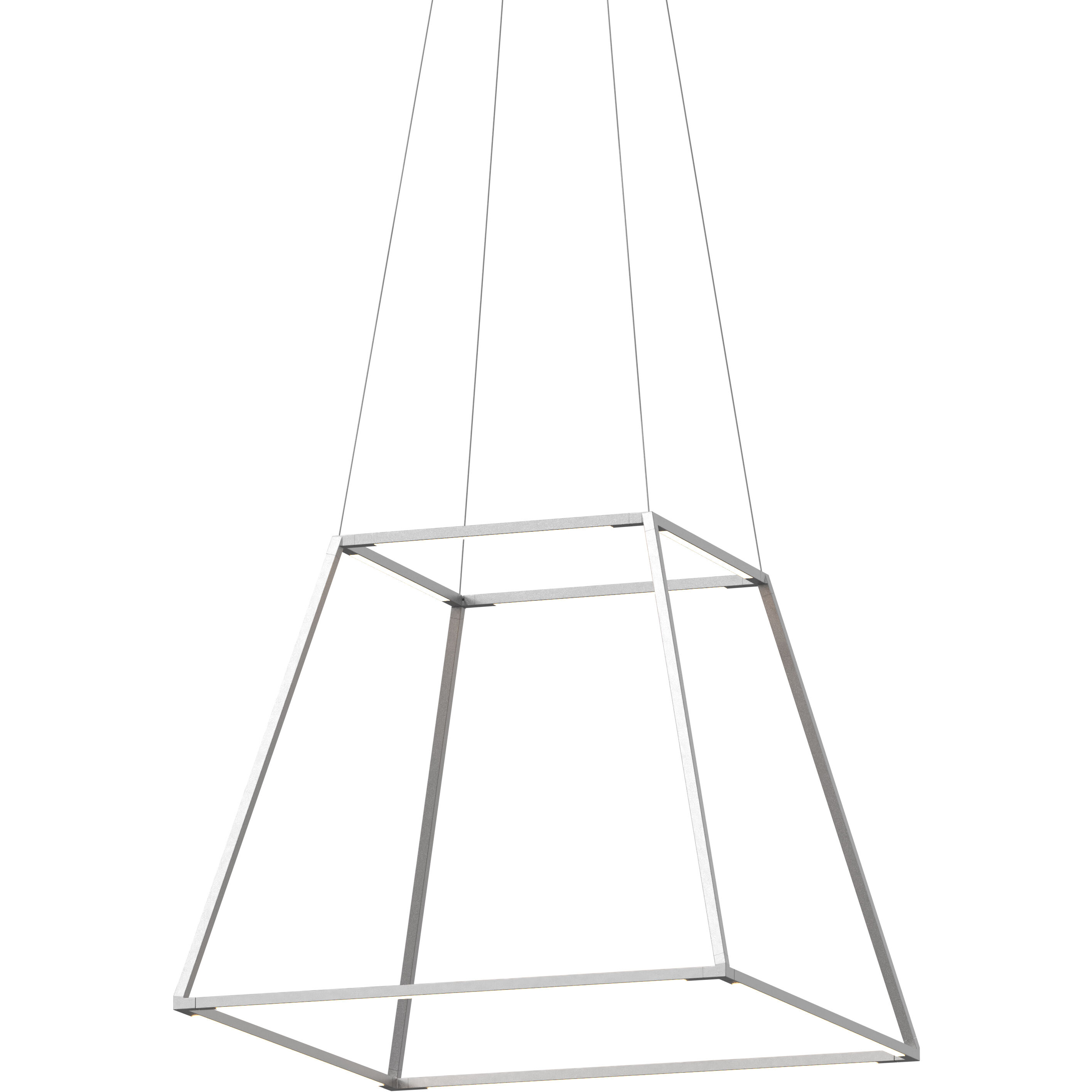 Z-Bar Rise LED 26 inch Silver Pendant Ceiling Light, Square